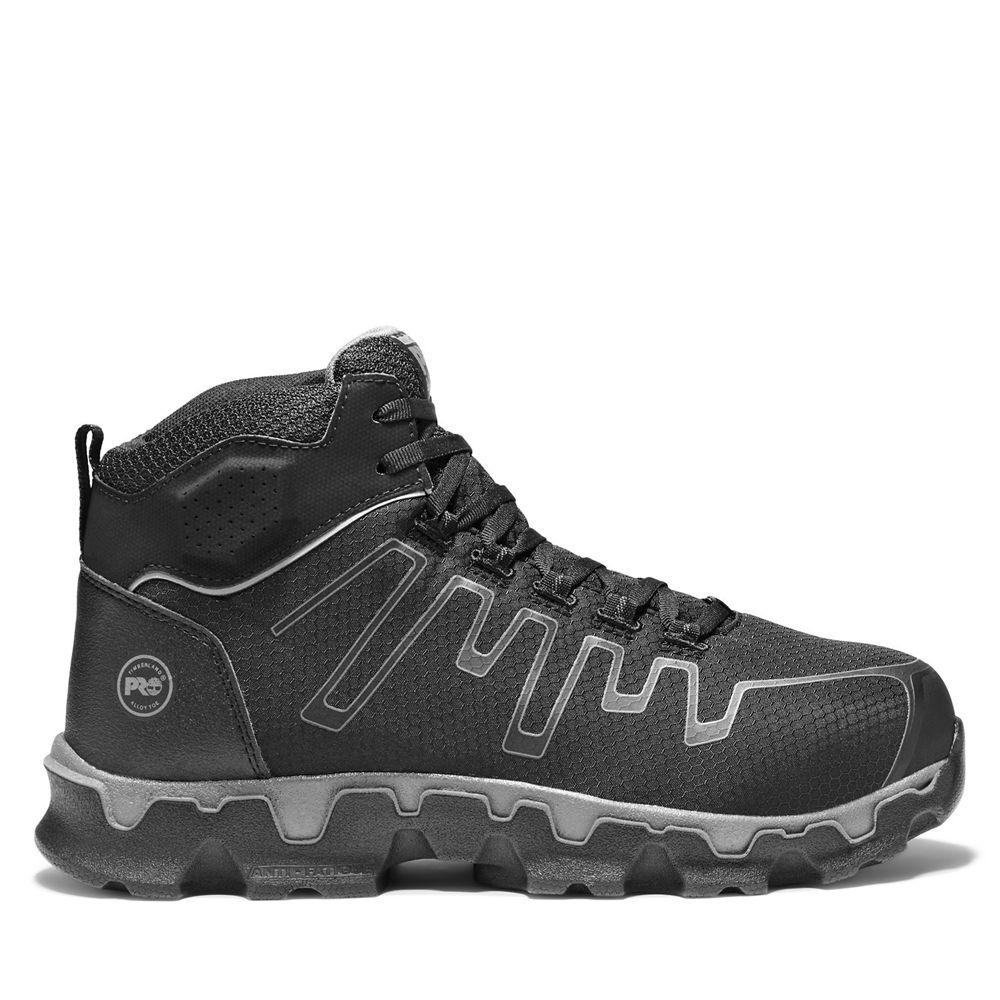 Botas Pro Timberland Argentina Hombre - Pro Powertrain Mid Alloy Toe Eh Work Shoes - Negras/Gris - E